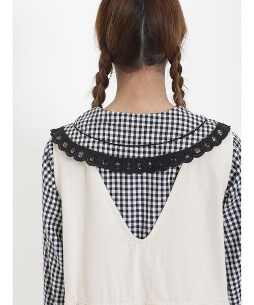 Samansa Mos2（サマンサ モスモス）の「綿麻ピンタックバテンレースブラウス（シャツ/ブラウス・レディース・チャコールグレー/オフホワイト/ブラック/ベージュ・F）」の18枚目の写真