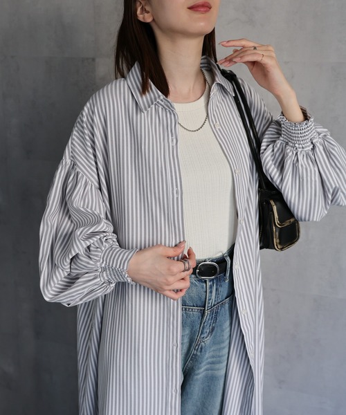 sakishimatokyo(サキシマトーキョー)の「【2WAY】ボリュームスリーブ レギュラーカラーシャツワンピース(ワンピース・レディース・ホワイト系その他/ブラック/ライトブルー/ブラウン/グレー/ブルー/ブラック系その他・FREE)」の13枚目の写真