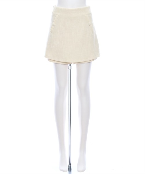 clear（クリア）の「ツイードショートスコート/ショートパンツ[セットアップ可能]≪2024SS新作≫（その他パンツ・レディース・ライトベージュ/ブラック・F）」の16枚目の写真