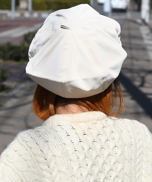 Fun & Daily（ファンアンドデイリー）の「F&D : パネルベレー帽（ハンチング/ベレー帽・レディース・ブラック/ホワイト・FREE）」の6枚目の写真