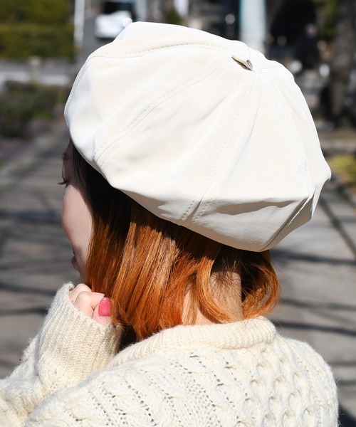 Fun & Daily（ファンアンドデイリー）の「F&D : パネルベレー帽（ハンチング/ベレー帽・レディース・ブラック/ホワイト・FREE）」の7枚目の写真