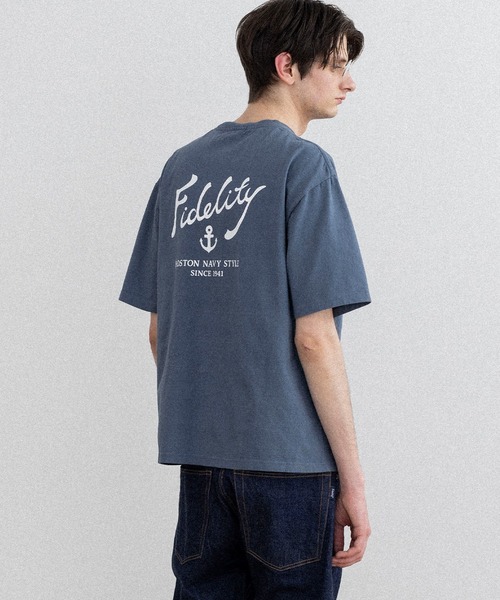 FIDELITY(フィデリティ)の「ANCHOR LOGO S/S TEE / 半袖ロゴプリントTシャツ(Tシャツ/カットソー・メンズ・オフホワイト/スカイブルー/ブラック・X-LARGE/LARGE/MEDIUM)」の3枚目の写真