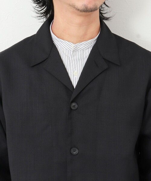 NOLLEY’S（ノーリーズ）の「《セットアップ対応》【WORK ABOUT】リネンライク カバーオール（シャツ/ブラウス・メンズ・ブラック/オリーブ/ダークネイビー・S/M/L）」の19枚目の写真