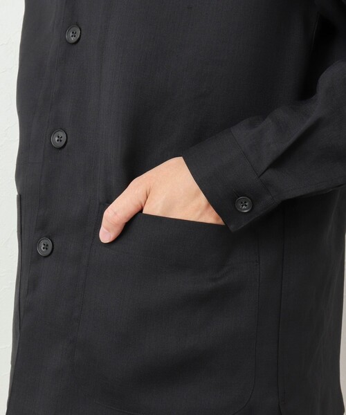 NOLLEY’S（ノーリーズ）の「《セットアップ対応》【WORK ABOUT】リネンライク カバーオール（シャツ/ブラウス・メンズ・ブラック/オリーブ/ダークネイビー・S/M/L）」の21枚目の写真