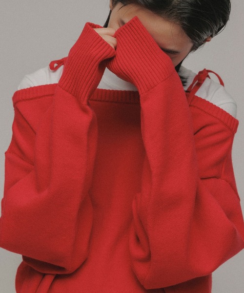 【セール】［TOPS］STRING OVERSIZE KNIT（ニット/セーター）｜M TO R（ムウトアール） 7,480円