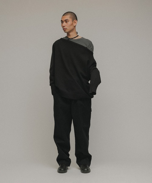 M TO R（ムウトアール）の「［TOPS］STRING OVERSIZE KNIT（ニット/セーター・レディース・レッド/ブラック・38/40）」の3枚目の写真