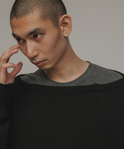 M TO R（ムウトアール）の「［TOPS］STRING OVERSIZE KNIT（ニット/セーター・レディース・レッド/ブラック・38/40）」の8枚目の写真