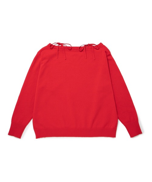 M TO R（ムウトアール）の「［TOPS］STRING OVERSIZE KNIT（ニット/セーター・レディース・レッド/ブラック・38/40）」の17枚目の写真