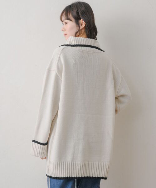 RETRO GIRL(レトロガール)の「バイカラーチュニックNT(ニット/セーター・レディース・ベージュ/ダークブルー/ナチュラル・FREE)」の19枚目の写真