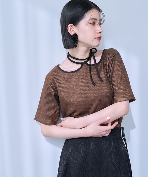 HARE（ハレ）の「グリッターストリングリブトップス(HARE)（T