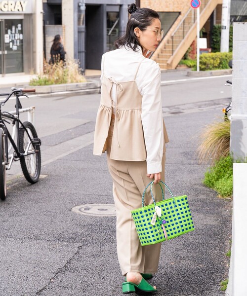 FREAK'S STORE（フリークスストア）の「リネンタッチ キャミ パンツ セットアップ（その他パンツ・レディース・オフホワイト/グレー/ブラック/ベージュ・SMALL/MEDIUM）」の12枚目の写真