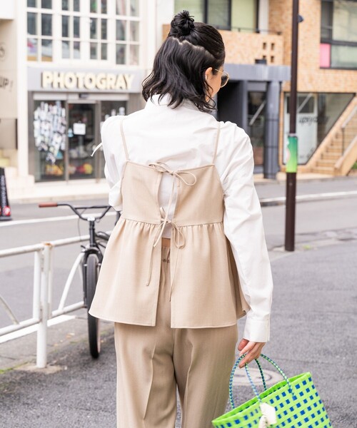 FREAK'S STORE（フリークスストア）の「リネンタッチ キャミ パンツ セットアップ（その他パンツ・レディース・オフホワイト/グレー/ブラック/ベージュ・SMALL/MEDIUM）」の14枚目の写真