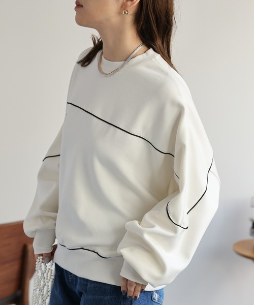 セール】パイピングプルオーバー／スウェット（スウェット）｜ap