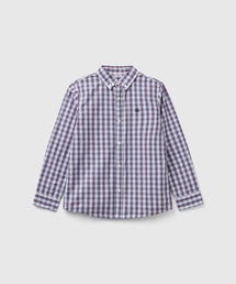 BENETTON (UNITED COLORS OF BENETTON) | キッズコットン100%ロゴ刺繍チェック柄ポプリン長袖シャツB(シャツ/ブラウス)