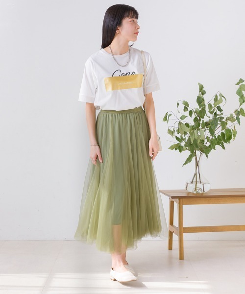 Bou Jeloud(ブージュルード)の「箔BOXロゴTシャツ(Tシャツ/カットソー・レディース・オフホワイト/ブラック・FREE)」の6枚目の写真