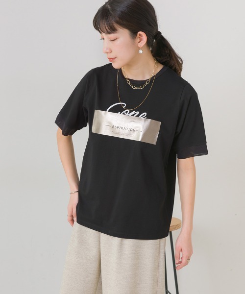 Bou Jeloud(ブージュルード)の「箔BOXロゴTシャツ(Tシャツ/カットソー・レディース・オフホワイト/ブラック・FREE)」の14枚目の写真