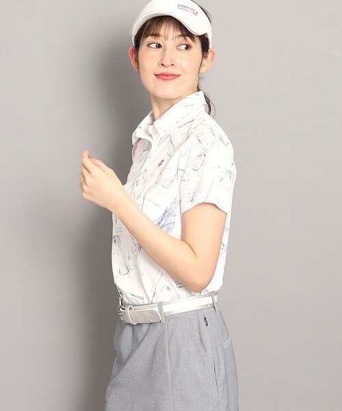 adabat（アダバット）の「◆【UVカット／吸水速乾／遮熱】ゴルフギアデザイン 半袖ポロシャツ（ポロシャツ・レディース・ホワイト系その他/オリーブ系/ネイビー系・38/40/42/36）」の5枚目の写真