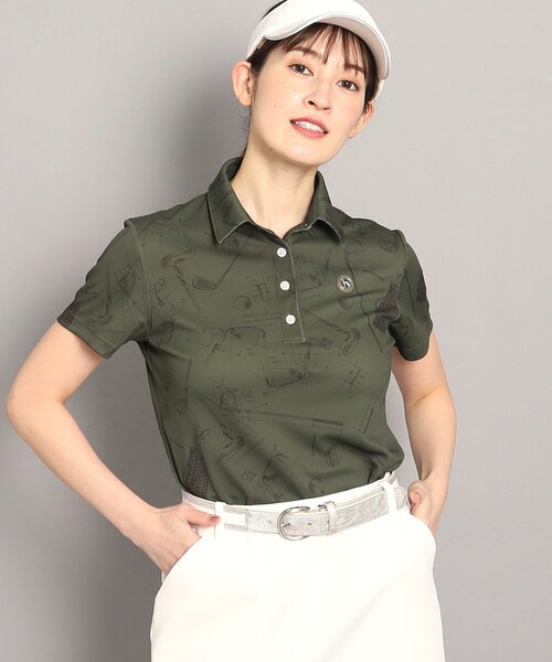 adabat（アダバット）の「◆【UVカット／吸水速乾／遮熱】ゴルフギアデザイン 半袖ポロシャツ（ポロシャツ・レディース・ホワイト系その他/オリーブ系/ネイビー系・38/40/42/36）」の8枚目の写真