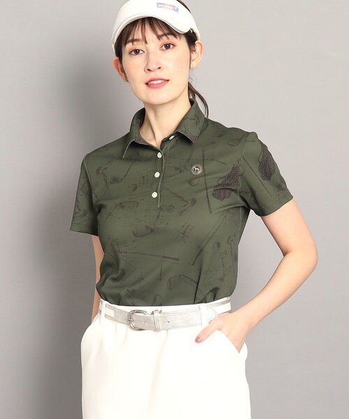 adabat（アダバット）の「◆【UVカット／吸水速乾／遮熱】ゴルフギアデザイン 半袖ポロシャツ（ポロシャツ・レディース・ホワイト系その他/オリーブ系/ネイビー系・38/40/42/36）」の9枚目の写真