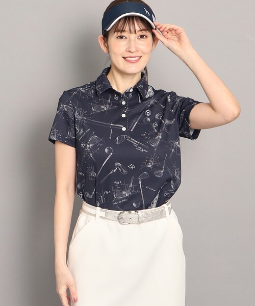 adabat（アダバット）の「◆【UVカット／吸水速乾／遮熱】ゴルフギアデザイン 半袖ポロシャツ（ポロシャツ・レディース・ホワイト系その他/オリーブ系/ネイビー系・38/40/42/36）」の12枚目の写真