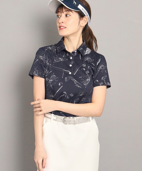 adabat（アダバット）の「◆【UVカット／吸水速乾／遮熱】ゴルフギアデザイン 半袖ポロシャツ（ポロシャツ・レディース・ホワイト系その他/オリーブ系/ネイビー系・38/40/42/36）」の13枚目の写真