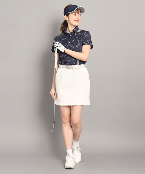 adabat（アダバット）の「◆【UVカット／吸水速乾／遮熱】ゴルフギアデザイン 半袖ポロシャツ（ポロシャツ・レディース・ホワイト系その他/オリーブ系/ネイビー系・38/40/42/36）」の14枚目の写真