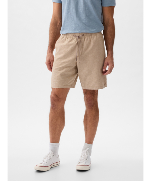GAP(ギャップ)の「8インチ イージー リネン混 ショートパンツ(その他パンツ・メンズ・ベージュ/ベージュ系その他/ブルー・S/M/XL/XS/L)」の1枚目の写真