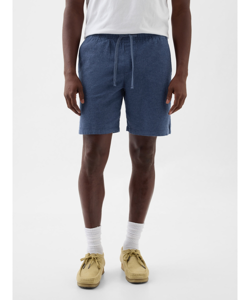 GAP(ギャップ)の「8インチ イージー リネン混 ショートパンツ(その他パンツ・メンズ・ベージュ/ベージュ系その他/ブルー・S/M/XL/XS/L)」の3枚目の写真