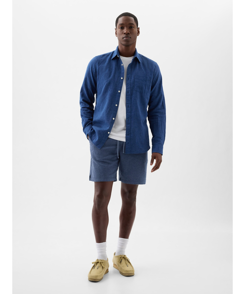 GAP(ギャップ)の「8インチ イージー リネン混 ショートパンツ(その他パンツ・メンズ・ベージュ/ベージュ系その他/ブルー・S/M/XL/XS/L)」の4枚目の写真