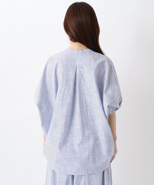 one'sterrace（ワンズテラス）の「【ワンズテラスオリジナル】ストライプバンザイブラウス（シャツ/ブラウス・レディース・ネイビー系5/ブラック系8・02）」の5枚目の写真