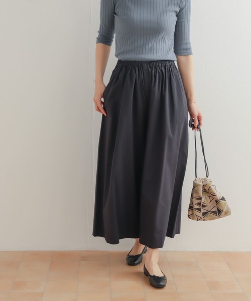 URBAN RESEARCH DOORS（アーバンリサーチドアーズ）の「レーヨンコットンギャザーワイドパンツ（その他パンツ・レディース・カーキ/ネイビー・SMALL/MEDIUM）」の2枚目の写真