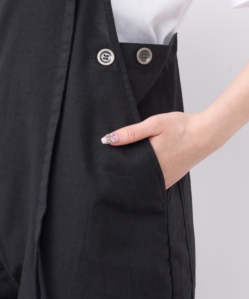 un dix cors（アンディコール）の「フレンチリネンサロペット（サロペット/オーバーオール・レディース・ブラック・FREE）」の20枚目の写真