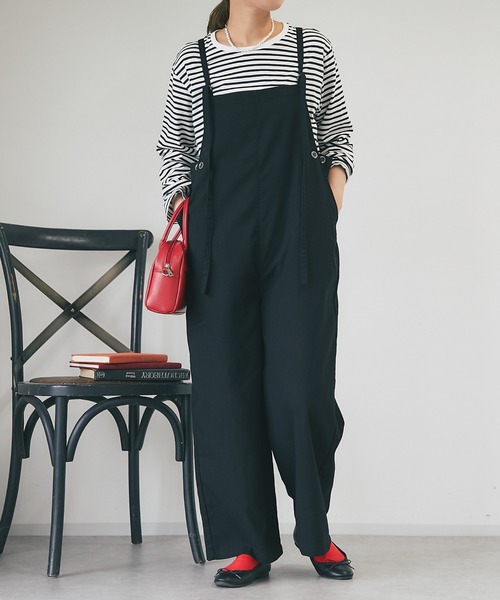 un dix cors（アンディコール）の「フレンチリネンサロペット（サロペット/オーバーオール・レディース・ブラック・FREE）」の7枚目の写真