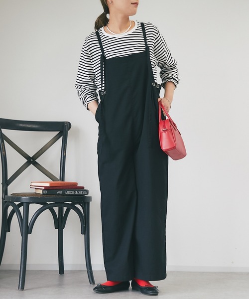 un dix cors（アンディコール）の「フレンチリネンサロペット（サロペット/オーバーオール・レディース・ブラック・FREE）」の3枚目の写真