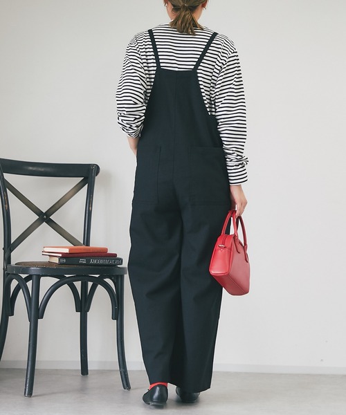 un dix cors（アンディコール）の「フレンチリネンサロペット（サロペット/オーバーオール・レディース・ブラック・FREE）」の5枚目の写真