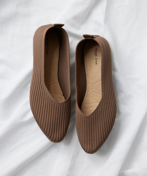SETUP7(セットアップセブン)の「【SETUP7】Vカットニットパンプス フラットパンプス ぺたんこシューズ GLR(パンプス・レディース・ブラック/グレイッシュベージュ/ホワイト/ベージュ/その他1・L/M/S)」の4枚目の写真