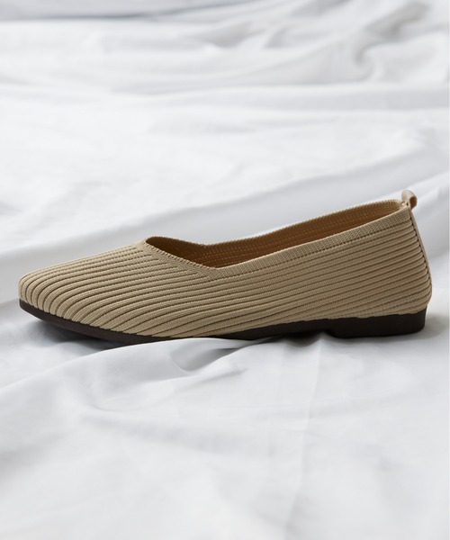 SETUP7(セットアップセブン)の「【SETUP7】Vカットニットパンプス フラットパンプス ぺたんこシューズ GLR(パンプス・レディース・ブラック/グレイッシュベージュ/ホワイト/ベージュ/その他1・L/M/S)」の22枚目の写真