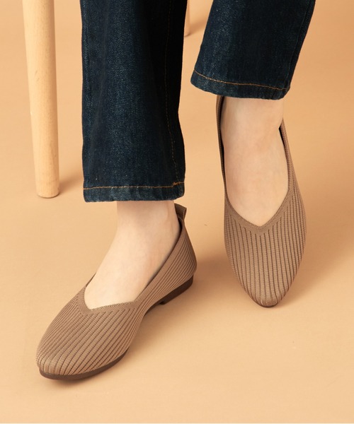 SETUP7(セットアップセブン)の「【SETUP7】Vカットニットパンプス フラットパンプス ぺたんこシューズ GLR(パンプス・レディース・ブラック/グレイッシュベージュ/ホワイト/ベージュ/その他1・L/M/S)」の16枚目の写真