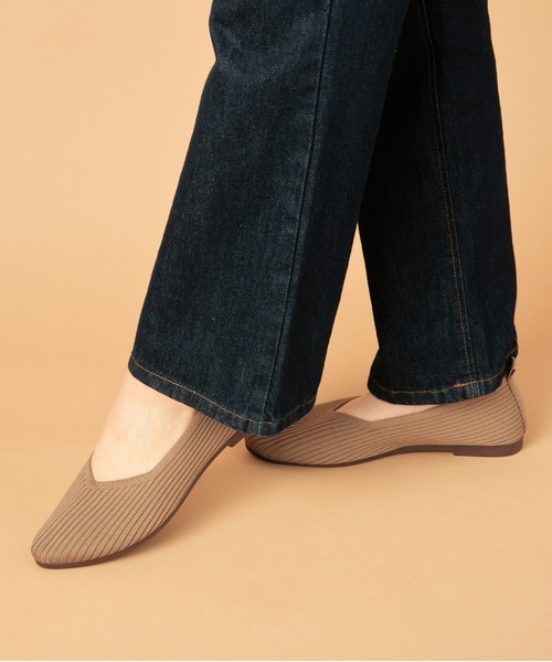 SETUP7(セットアップセブン)の「【SETUP7】Vカットニットパンプス フラットパンプス ぺたんこシューズ GLR(パンプス・レディース・ブラック/グレイッシュベージュ/ホワイト/ベージュ/その他1・L/M/S)」の17枚目の写真