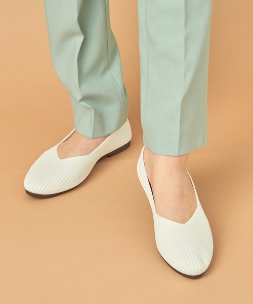 SETUP7(セットアップセブン)の「【SETUP7】Vカットニットパンプス フラットパンプス ぺたんこシューズ GLR(パンプス・レディース・ブラック/グレイッシュベージュ/ホワイト/ベージュ/その他1・L/M/S)」の11枚目の写真