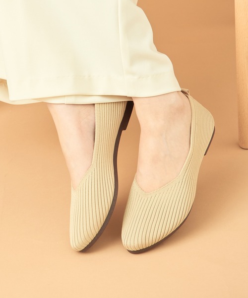 SETUP7(セットアップセブン)の「【SETUP7】Vカットニットパンプス フラットパンプス ぺたんこシューズ GLR(パンプス・レディース・ブラック/グレイッシュベージュ/ホワイト/ベージュ/その他1・L/M/S)」の14枚目の写真