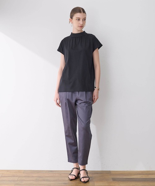 LE SOUK HOLIDAY(ルスークホリデー)の「【接触冷感】ギャザーネックフレンチスリーブTシャツ(Tシャツ/カットソー・レディース・オフホワイト/ブルー/ネイビー/ブラック・M/L)」の20枚目の写真