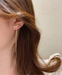 【tood.】フェイクパール タッセルピアス