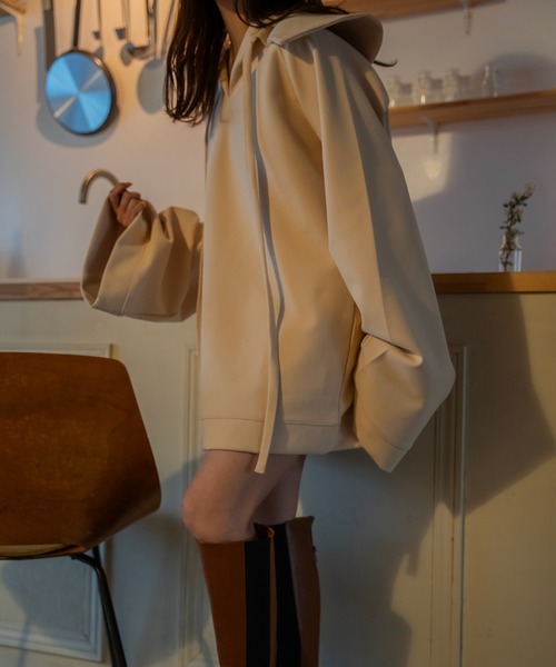 mideal（マイディール）の「collar sweat tunic / カラースウェットチュニック（スウェット・レディース・ベージュ/ブルーグレー・FREE）」の10枚目の写真