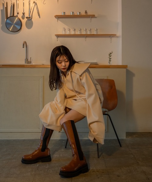 mideal（マイディール）の「collar sweat tunic / カラースウェットチュニック（スウェット・レディース・ベージュ/ブルーグレー・FREE）」の14枚目の写真