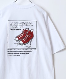 CONVERSE/コンバース シューズイラスト フロント/バック サガラ刺繍 ワンポイント 半袖Tシャツ レディース メンズ