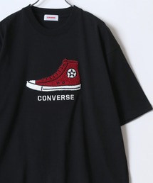 CONVERSE/コンバース シューズイラスト フロント/バック サガラ刺繍 ワンポイント 半袖Tシャツ レディース メンズ