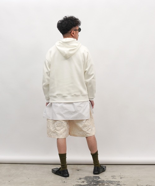 Aphlotus(アプロタス)の「ふくれジャガード サイドギャザー ハーフパンツ(その他パンツ・メンズ・ブラック/オフホワイト・LARGE/MEDIUM)」の7枚目の写真