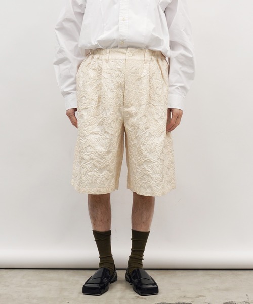 Aphlotus(アプロタス)の「ふくれジャガード サイドギャザー ハーフパンツ(その他パンツ・メンズ・ブラック/オフホワイト・LARGE/MEDIUM)」の6枚目の写真