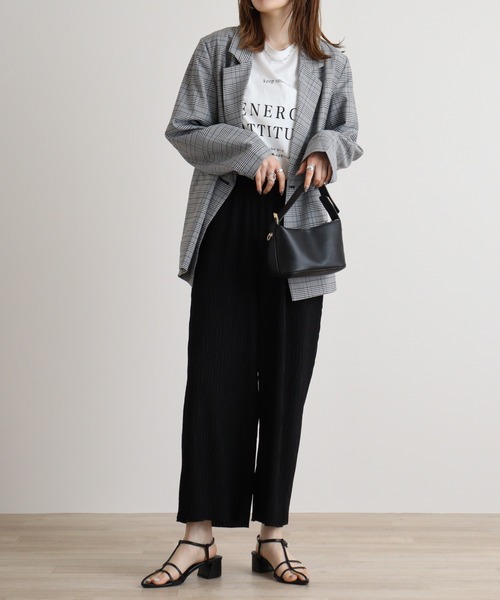 atONE（アットワン）の「atONE リップルストライプパンツ（その他パンツ・レディース・ブラック/チャコール/カーキ/グレー系その他/ブルー・M/L）」の6枚目の写真